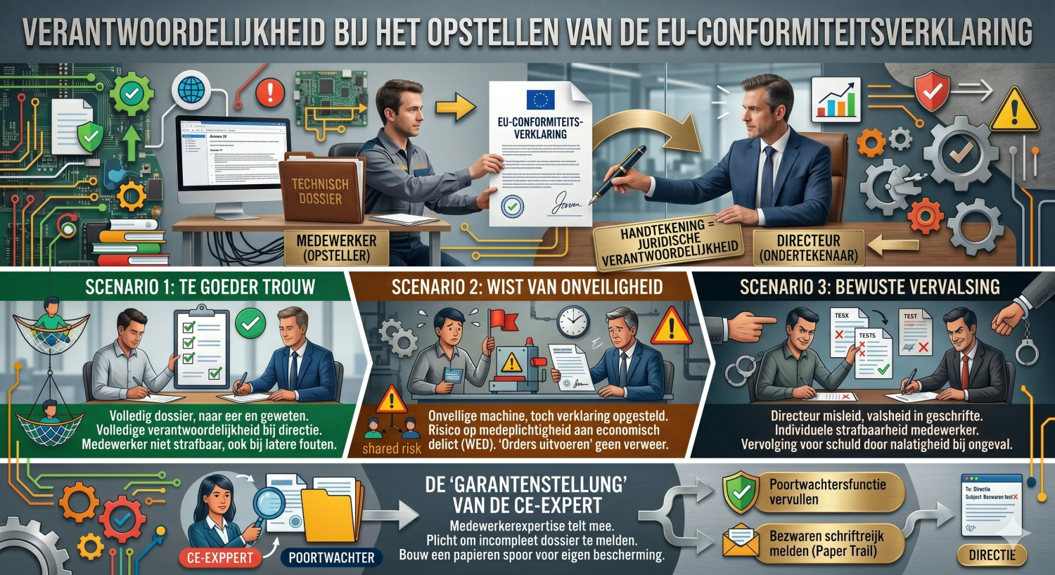 Welke verantwoordelijkheden heeft de medewerker die de EU-conformiteitsverklaring opstelt?